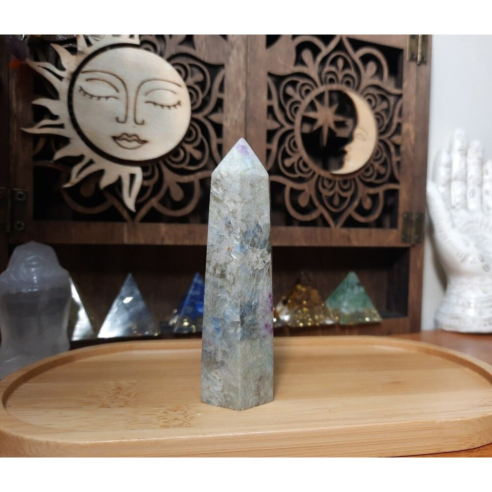 Ruby in Kyanite Quartz Crystal Tower